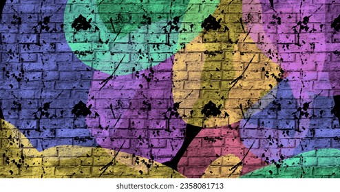 Wallpaper or background of an old wall with colorful dark themes 