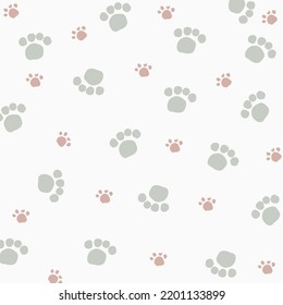 wallpaper background pattern pastel minimal cute animal footprints illustration hand drawn vector 