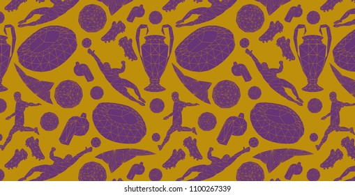 wallpaper background  pattern soccer football championship equipment concept low-poly modeling trend illustration vector