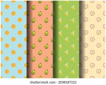 wallpaper background pattern template icon party cartoon poster flyer vector palette fruit banana collection tasty bright juice layout food organic isolated design slice diet vegetarian green lemon
