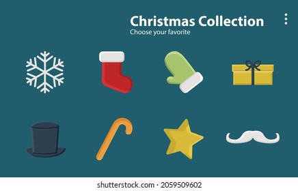 wallpaper background pattern template icon party cartoon poster flyer vector palette new year christmas merry happy season snow vintage cartoon cute snowflake joy collection winter holiday gift card
