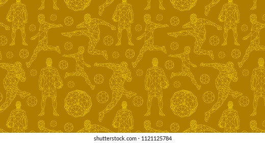 wallpaper background vector pattern soccer football championship elements symbols objects set equipment concept low-poly modeling trend illustration