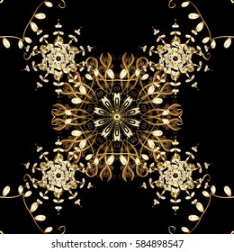 Wallpaper baroque, damask. Graphic modern seamless pattern on black background. Seamless vector background. Seamless floral pattern.