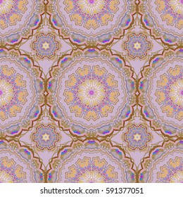 Wallpaper baroque, damask. Seamless background. Floral seamless pattern. Blue and yellow ornament.