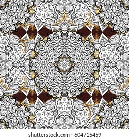 Wallpaper baroque, damask. Seamless pattern floral pattern. Graphic modern pattern. Seamless vector background with white doodles.
