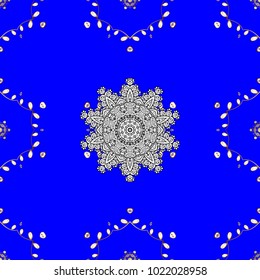 Wallpaper baroque, damask. Seamless vector background. Seamless floral pattern. Graphic modern seamless pattern on blue, white and black colors.