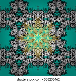 Wallpaper baroque, damask. Seamless vector background. Seamless floral pattern. Graphic modern seamless pattern on blue background.