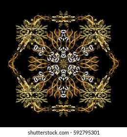 Wallpaper baroque, damask. Vector background with white doodles. Graphic modern pattern. Floral pattern.