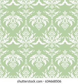 Wallpaper baroque, seamless vector background in neutral and white colors. Floral seamless pattern.