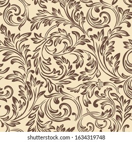 The Wallpaper in the Baroque style. Seamless vector background.