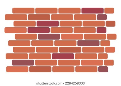 Wallpaper with brick wall. Brick shades. Vector design for different purposes.