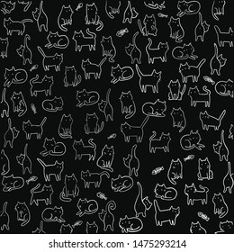 Wallpaper BW art is cute cats