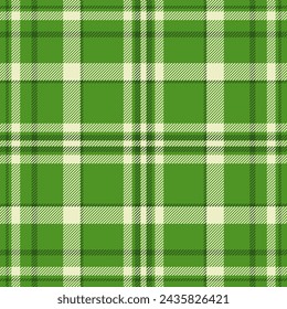 Wallpaper check vector textile, customizable plaid pattern seamless. Lined texture tartan background fabric in green and light colors.