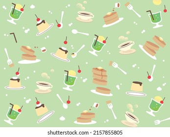 Wallpaper of a classic menu of a coffee shop. It has a random arrangement to give it movement.