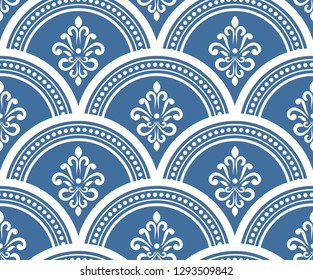 Wallpaper classic style of Baroque, seamless vintage damask pattern, floral decorative background for design, texture, wall, fabric and silk, vector illustration