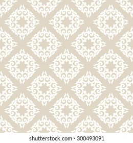 Wallpaper in classic style. Damask pattern. Seamless vector background.