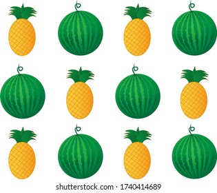 It's a wallpaper consists of watermelon and pineapple.