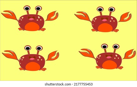 Wallpaper Of Crab On Yellow Background.