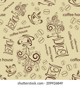 wallpaper with cup of coffee and coffee mill