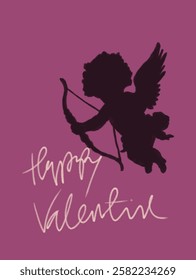 Wallpaper Cupid angel in pink