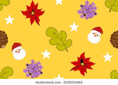 Wallpaper in een schattige stijl kerstboom Theme. Naadloos kerstpatroon. Vrolijke kerst vintage etnische naadloze patroon en mooie patronen, wordt gebruikt voor tapijten, muren, tegels, dekens