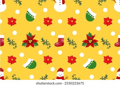 Wallpaper in a cute style Christmas Tree Theme. Seamless Christmas pattern.
Merry Christmas vintage ethnic seamless pattern and beautiful patterns,
 is used for carpets, walls, tiles, blankets, and cu