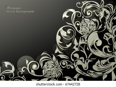 Wallpaper decor on Black, eps10