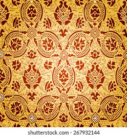 Wallpaper decoration circles floral curl damask flower leaf silk vector luxury summer graphic element card fashion modern illustration ornamental round decorative retro invitation backdrop old gold