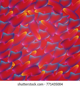The wallpaper is depicted, the background is red with blue and yellow edges.