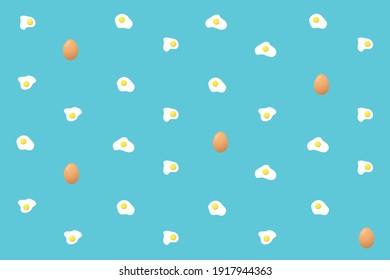 wallpaper design with eggs on a blue background