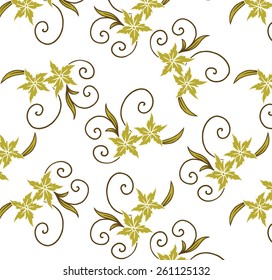 Wallpaper designed with beautiful flowers like brown leaves.