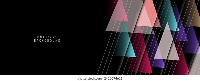 Wallpaper with different colorful shapes. Abstract triangular background.
