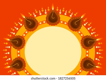 Wallpaper of Diwali Festival with Circle Pattern of Deepavali of Light.