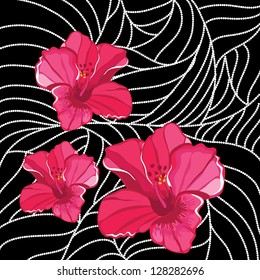 Wallpaper with elegance flowers,vector illustration