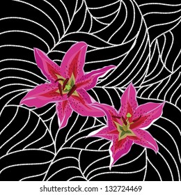Wallpaper with elegance flowers,vector illustration