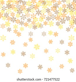 Wallpaper with falling snowflakes. Background for card, invitation.