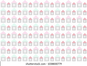 Wallpaper with a fine pattern of houses
