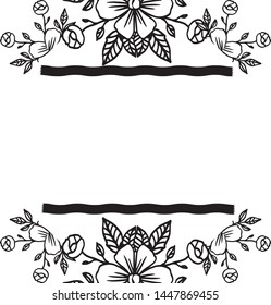 Wallpaper floral frame, spring concept, for template card. Vector