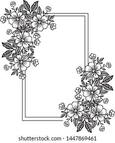 Wallpaper floral frame, spring concept, for template card. Vector