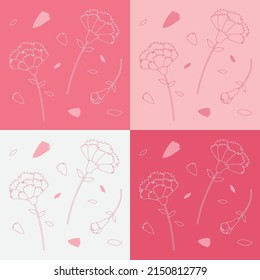decoración de patrones de carnación de flores de papel pintado