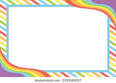 Wallpaper frame with rainbow motif