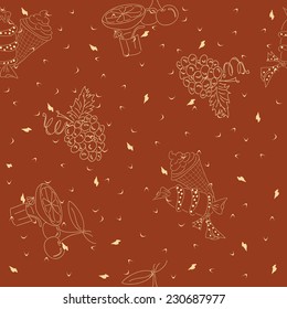 wallpaper with fruits and sweets