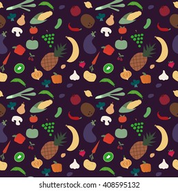 Wallpaper with fruits and vegetables