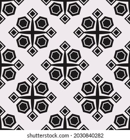 Wallpaper with geometric or caleidoscopic shapes. Vector black decor shapes.