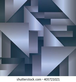 Wallpaper in a geometric style with the effect of gray color metal