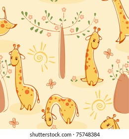 Wallpaper with giraffes. Similar to portfolio
