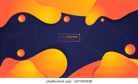 Wallpaper Gradient Geometric Background. Liquid Shape Fluid Design. Web Design Futuristic Banner Template. Colorful motion Blue Orange Yellow. Vector eps10