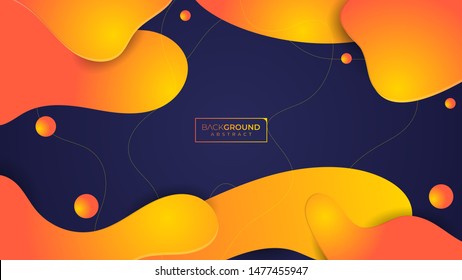 Wallpaper Gradient Geometric Background. Liquid Shape Fluid Design. Web Design Futuristic Banner Template. Colorful motion Blue Orange Yellow. Vector eps10