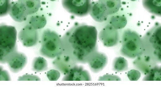 Wallpaper with a green coating of pathogens, mold colonies. Fluffy moldy fungus. Themes related to medicine, allergens, food spoilage, sanitation, and biotechnology. Vector.