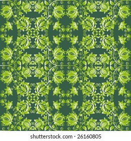 Wallpaper with green flowers